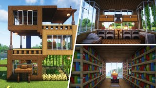 Minecraft: How to Build a Beautiful Wooden House |Tutorial