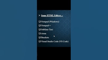 Editors for HTML | HTML tutorial for beginners| #shortvideo #ytshorts #html #coding