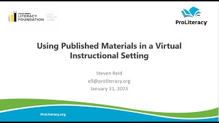 Using Published Materials in a Virtual Instructional Setting