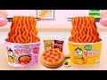 Best Of Fast Food | How To Cook Miniature Samyang Noodles with Sausage Pizza by Tony Mini Food
