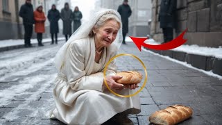 Молодая женщина спасла голодную старушку на улице