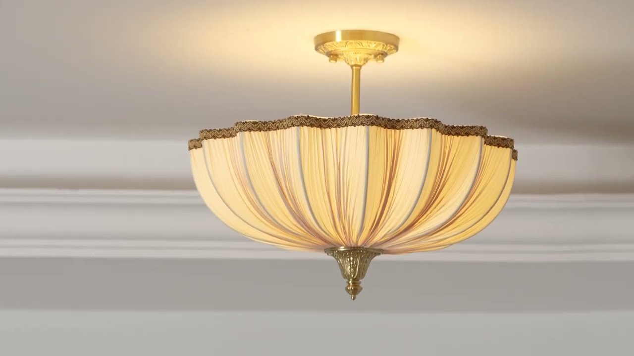 Mireille Scalloped Fabric Flush Mount video preview