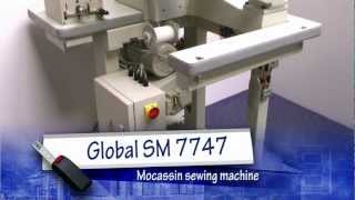 GLOBAL SM 7747 - Moccasin stitch sewing machine for shoes (new movie)