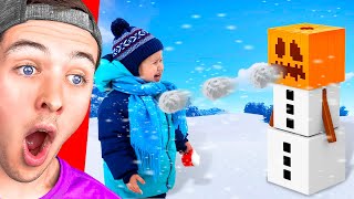 REAL LIFE MINECRAFT SNOWMAN that SHOOTS SNOWBALLS! (actually works)