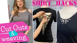 TShirt Cutting & Weaving | Shirt Cut Outs | T-Shirts knüpfen | SHIRT HACK DIY Anleitung | mommymade