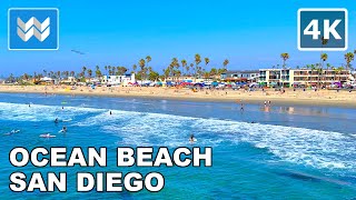 [4K] Ocean Beach Pier in San Diego California - Walking Tour & Travel Guide 🎧 Binaural Sound