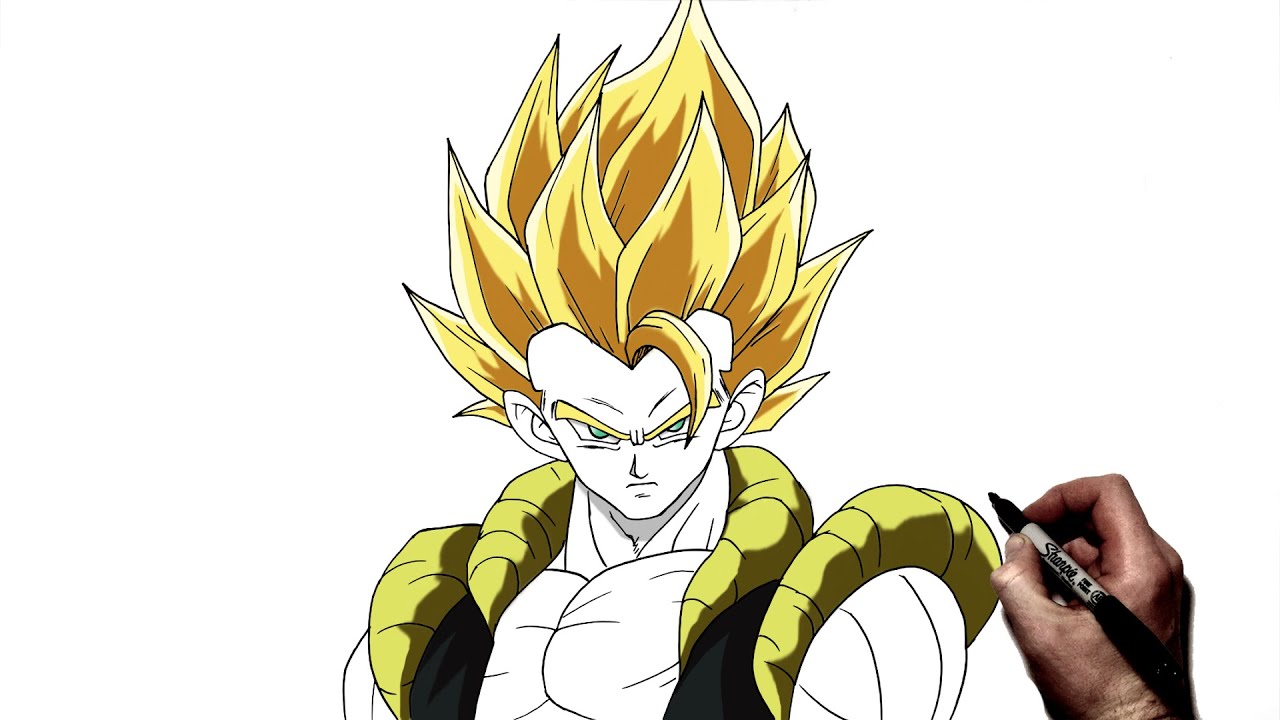 How to Draw Gogeta from Dragon Ball Z in Easy Steps Tutorial, How to Draw  Dat