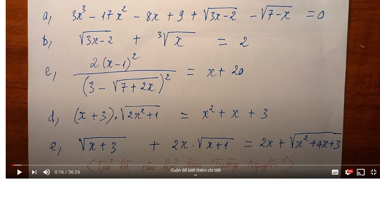 Giải phương trình chứa căn(P2). Toán nâng cao lớp 9