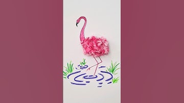 Creative flamingo construction 🦩#shorts #diy #handmade #youtube #origami #flamingo #art #painting
