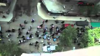 شلل مروري في شارع أحمد زكي بالمعادي بسبب تظاهرة الإرهابية