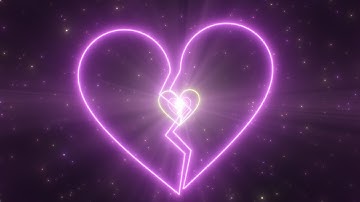 Broken Heart Sign Valentines Day Breakup Concept Neon Lights Tunnel 4K Background VJ Video Effect