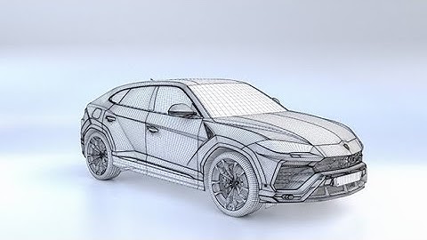 Lamborghini Urus 2019 vray wireframe render #Wireframe