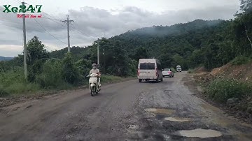 Quốc lộ 28B (đoạn chuẩn bị vào đèo Đại Ninh) hướng Phan Thiết - Đà Lạt trước ngày bị sạt lở | Xe 247