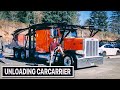 How To Unload A 2014 Peterbilt 389 Car Carrier / Car Hauler