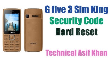 Gfive 3 Sim King Hard Reset | Security Code Reset | Tech Asif Khan
