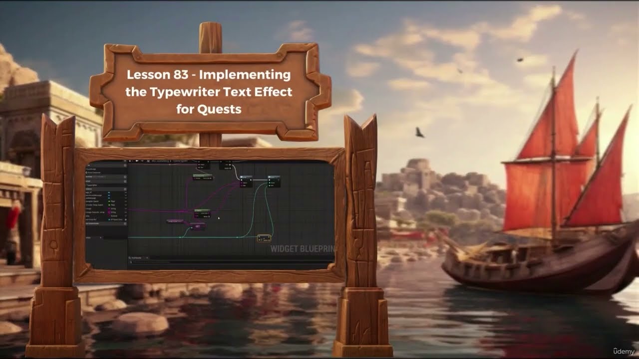 Third Person Game Stylized Environment ( 83. Setting up the Quest Text Widget Architecture )