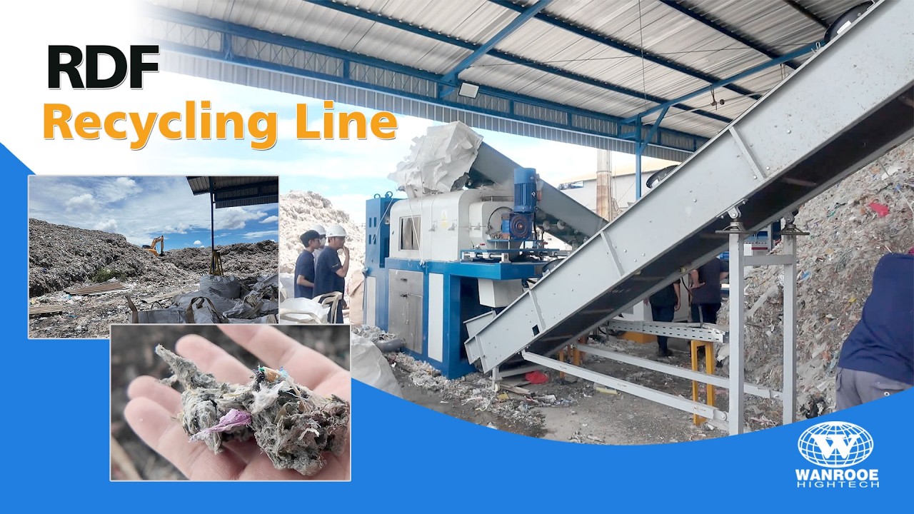Paper Mill Pulp Residue Combustible Waste RDF Production Line with shredding and Pelletizing