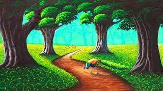 Painting of an Indian forest nature scenery drawing | painting 497 by Easy paint with Biswanath 5,354 views 6 months ago 12 minutes, 46 seconds