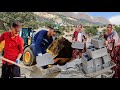 Nomadic life: construction of a nomadic house: the end of wall painting in a nomadic house