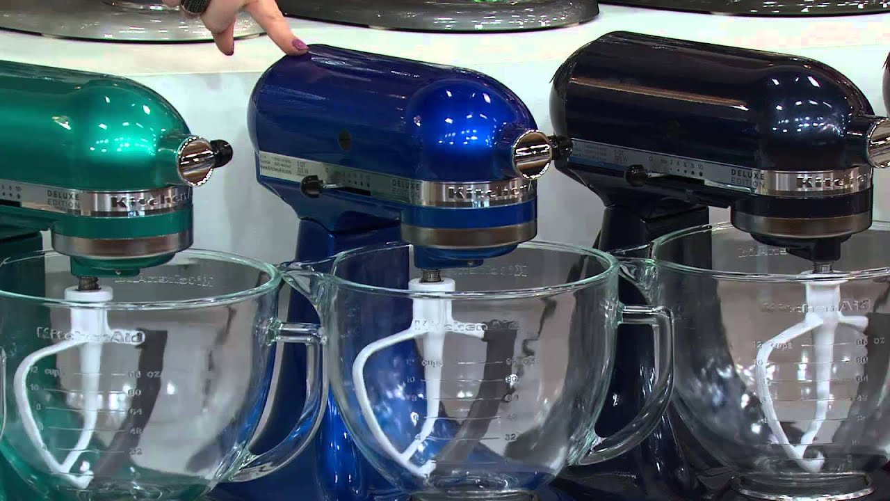 KitchenAid 5 qt 325W Tilt Head Stand Mixer w/ Glass Bowl & FlexEdge Beater  on QVC 