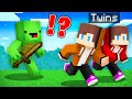 Twins speedrunner vs hunter  jj vs mikey in minecraft maizen