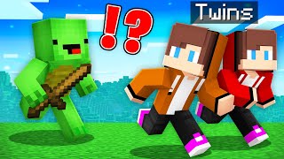 TWINS Speedrunner vs Hunter : JJ vs Mikey in Minecraft Maizen!