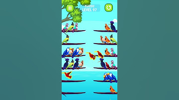 Bird Sort Color Puzzle Level - 97 #gameplay #shorts #puzzlegames #mobilegameplay #games #gaming