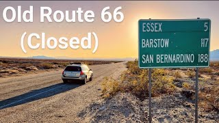 Driving on old route 66 (closed) in California , mojave desert