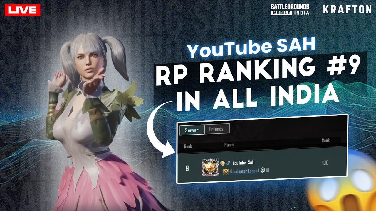 RP Ranking #1 Soon | YouTube SAH | BGMI LIVE | #bgmi #bandhilki #battalegroundmobileindia
