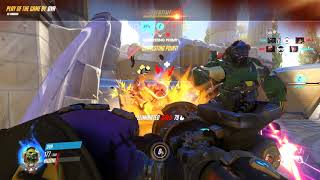 Roadhog+Zarya ult quad kill