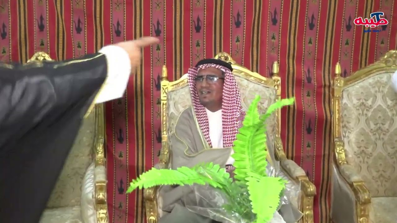 حفل الشيخ محمد بن إبراهيم البدراني وجماعته للشيخ حضاض بن حمدان اليزيدي شيخ شمل قبائل بني يزيد من حرب