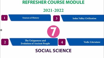 7th standard Social science Refresher course module Chapter 1 to 4 English medium Answer key