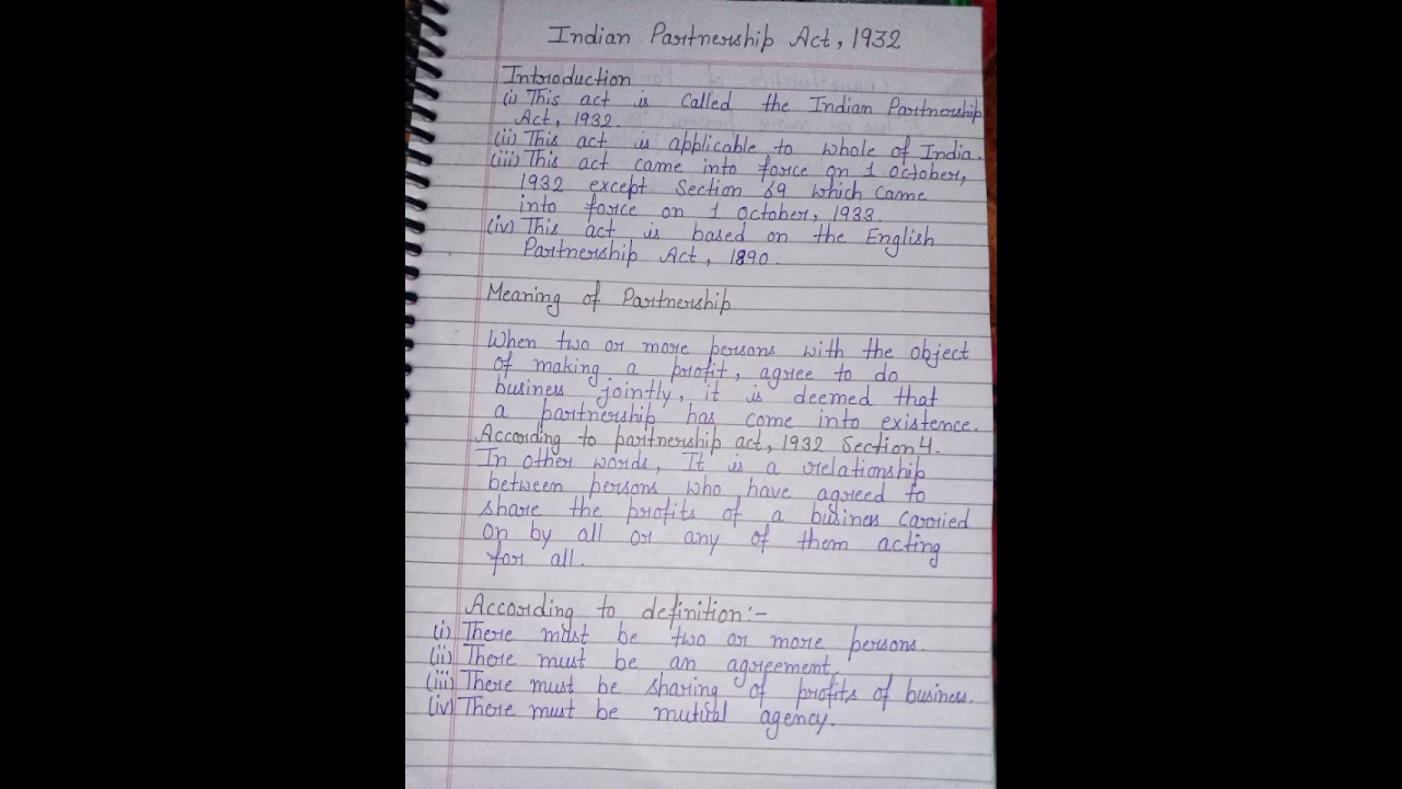 Indian Partnership Act ,1932.                 Introduction and meaning.