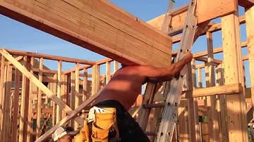 Setting Beams By Hand House Framing