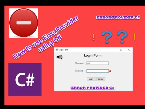 How to use ErrorProvider using C#