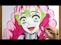 How To Draw Mitsuri Kanroji From Demon Slayer Step By Step Easy To Draw Draw Anime 
