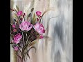 Easy Acrylic Painting/Pink Flowers/Acrylic Blending/Einfach Malen/Blumen Acrylmalerei/V335