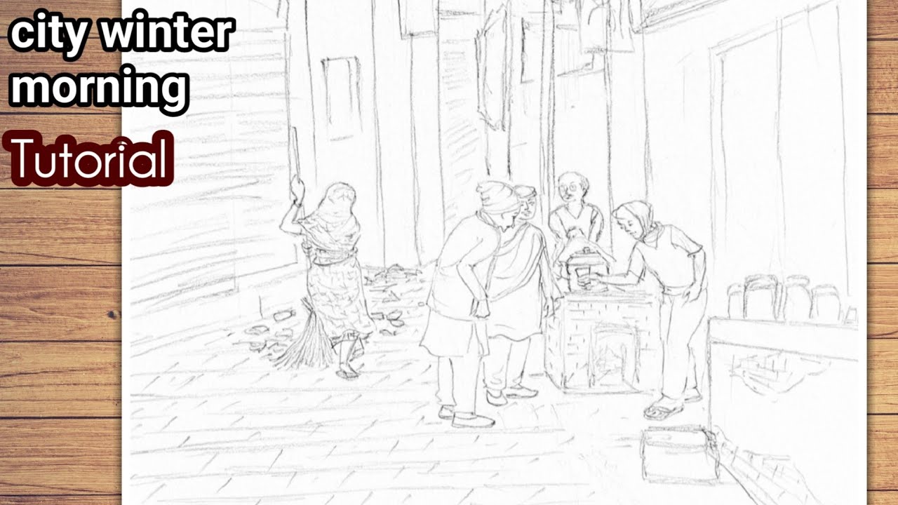 town-winter-morning-drawing-easy-winter-morning-drawing-scenery-maam