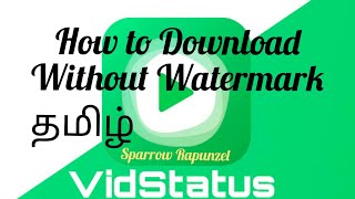 How to Download Vidstatus videos without Watermark in Tamil - Sparrow Rapunzel