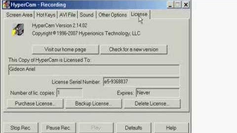 HyperCam 2 registration code! ( for free!)