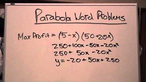 Parabola Word Problems Michael Rothman