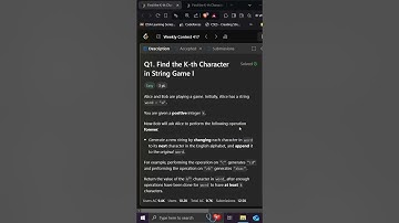 Q1. Find the K-th Character in String Game I | Leetcode Weekly-417 | Editorial #contest #leetcode