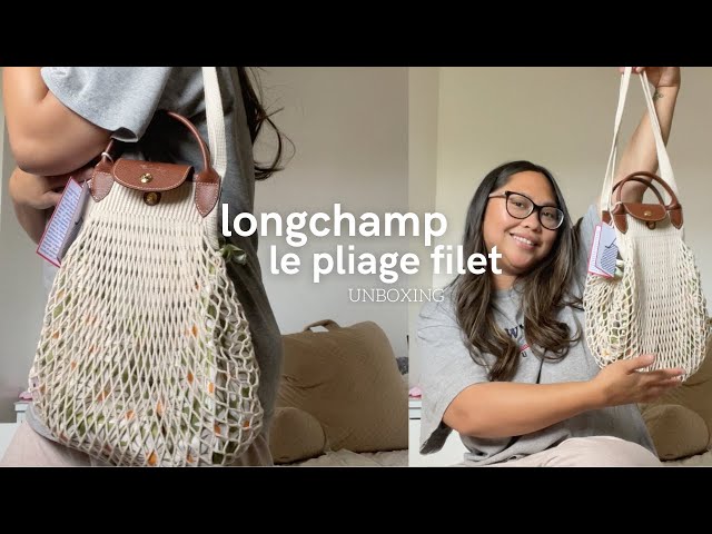 Longchamp Le Pliage Filet Shoulder Bag Ecru