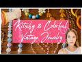 Colorful &amp; Kitschy Vintage Jewelry part 3- Goodwill jewelry box finds!