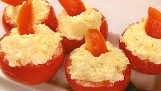 3 простых и вкусных закуски из помидоров. Фаршированные помидоры