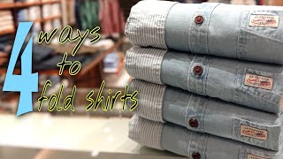 How to fold shirts for showroom I shirt folding styles l shirt folding tricks I shirts display style