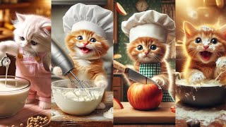So cute cats picture/my cats working in kitchen 😔#animals #cutecat #catsplanet