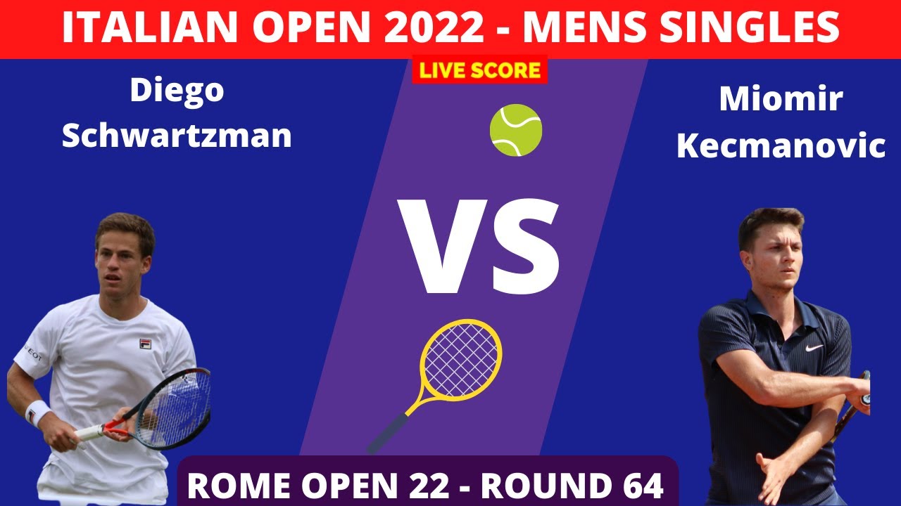 Kecmanovic vs Schwartzman 2022 Italian Open Round 64 Live Score