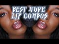 BEST NUDE LIP COMBOS BY NYX FOR DARKSKIN PART 2|| WOC|| NYX BUTTER GLOSS REVIEW