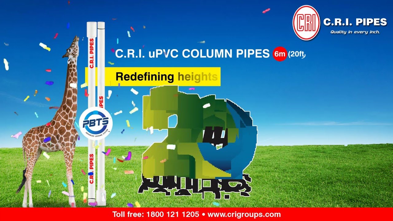 C.R.I. Pipes | uPVC Column Pipes | 20 Feet Pipes